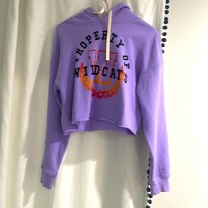 Purple WildCats cropped hoodie